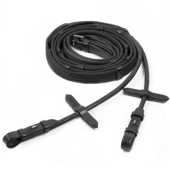 Gurtzügel rundgenäht schwarz/silber WB