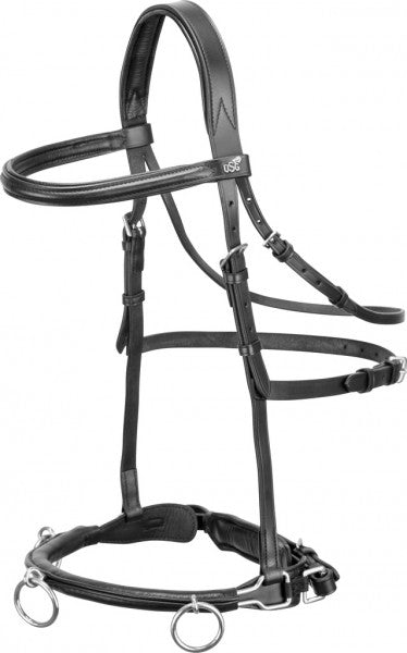 Kappzaum aus Leder schwarz