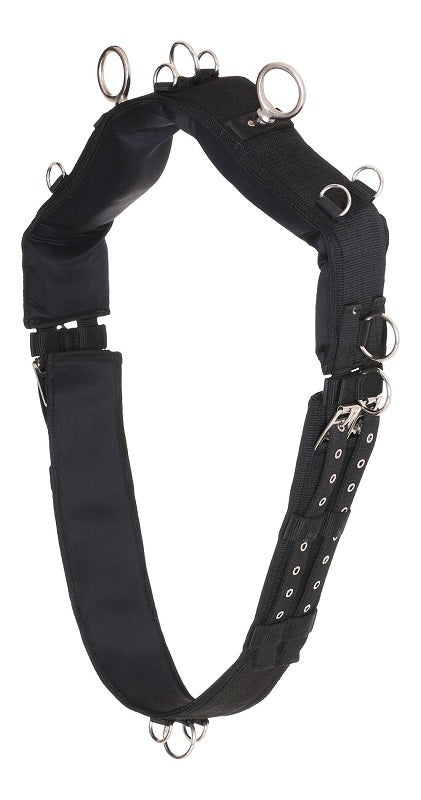 Longiergurt Nylon mit Neoprenfutter & verschiedenen Ringen schwarz