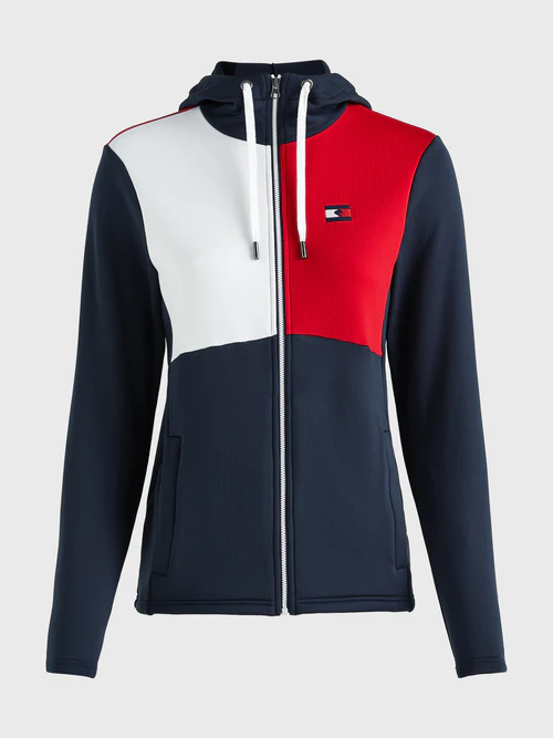 Trainingsjacke Damen Color Block dunkelblau