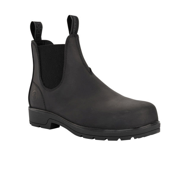 Lederstiefelette Steel Toe schwarz