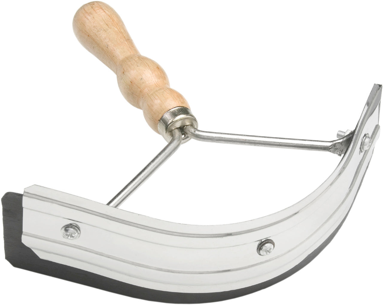 Schweißmesser, rund, aus Metall mit Holzgriff