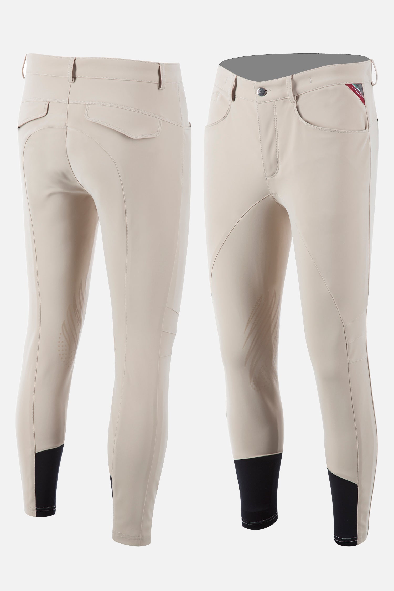 Kniebesatzreithose Herren Metrik beige