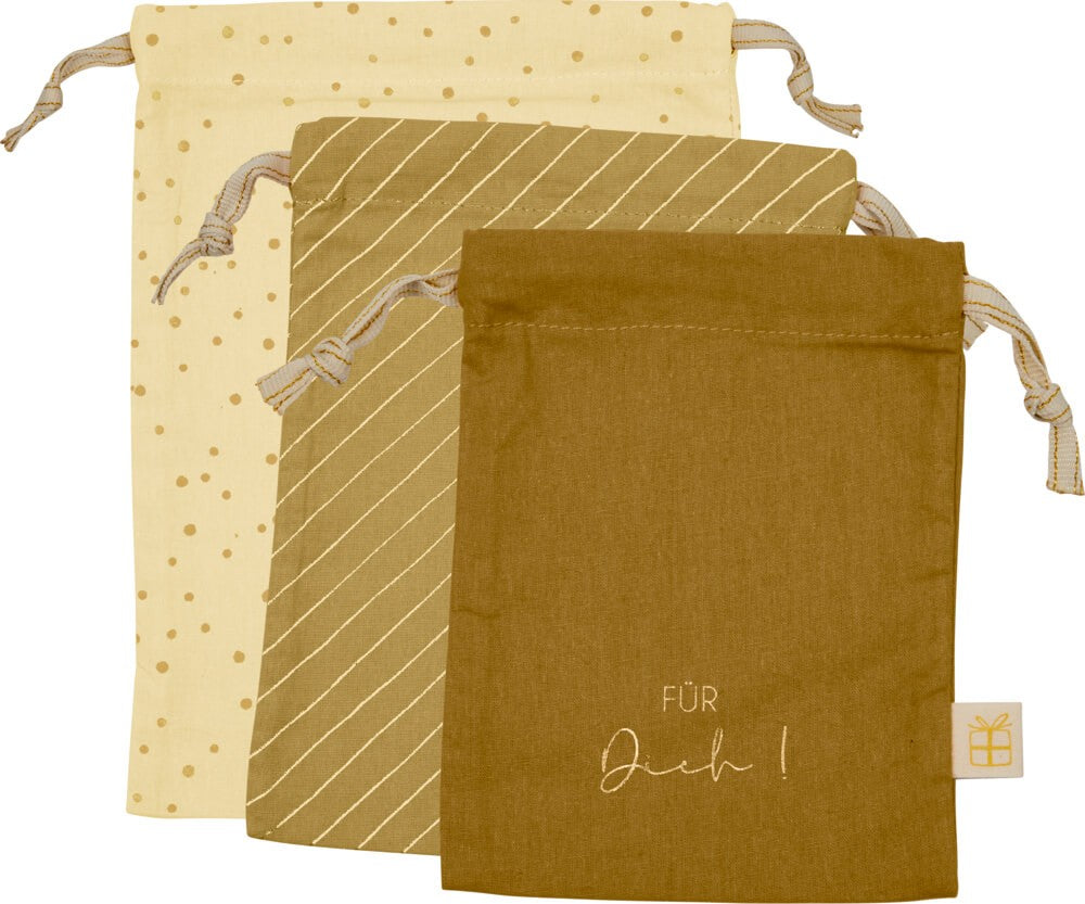 Geschenksäckchen gelb (Set aus 3 Größen)