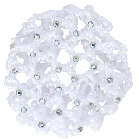 Haarknotennetz mit großen Maschen und Diamantsteinen