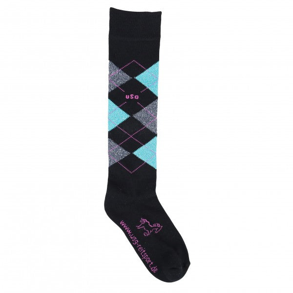 Reitstrümpfe kariert Original Glitter Sockies