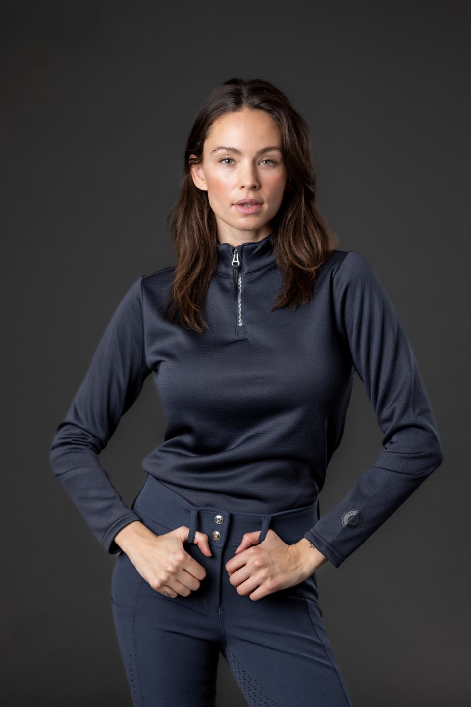 Langarmshirt Damen Scarlet Half-Zip H/W 24