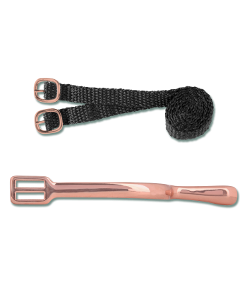 Sporen-Set rose gold mit Perlonriemen 20 mm, Damen