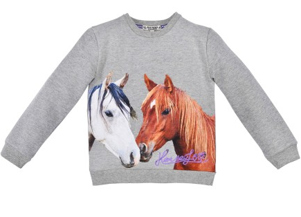 Sweatshirt Pferde hellgrau