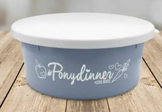 Futterschüssel "Ponydinner" mit weißem Deckel 2 l